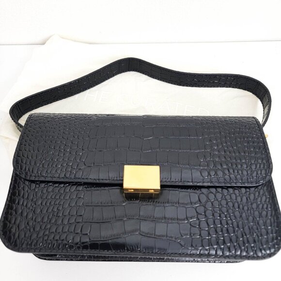 The Curated The Classic Shoulder Bag in Black Mock Print - Picture 3 of 10